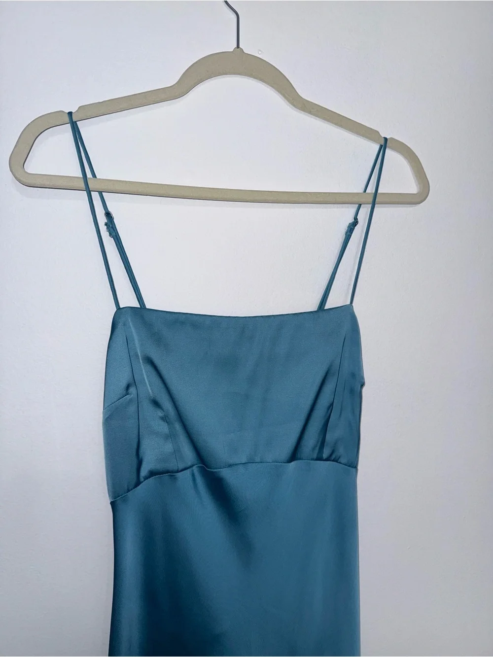 Abercrombie & Fitch Teal Satin Slip Maxi Dress